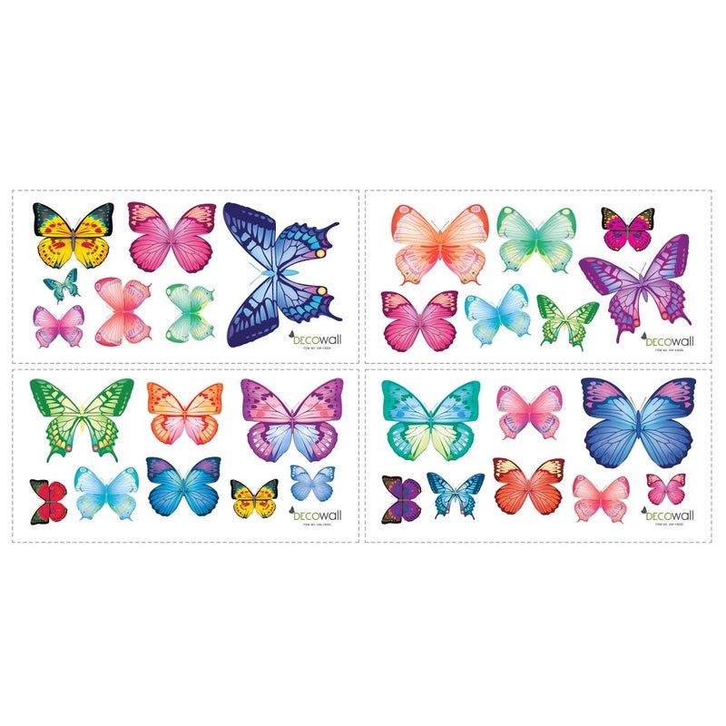 DECOWALL DS9-1302 30 Vibrant Butterflies Kids Wall Stickers Wall Decals Peel and Stick Removable Wall Stickers for Kids Nursery Bedroom Living Room d?cor - Image 5